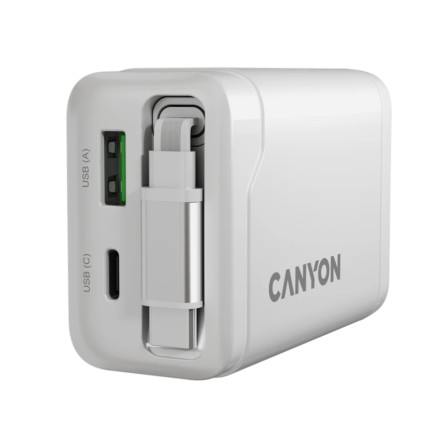CANYON Power Adapter OnCharge 65RC 3*USB/USB-C USB Type-A, USB Type C, USB Type C, 65 W