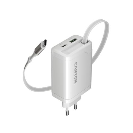 CANYON Адаптер питания OnCharge 65RC 3*USB/USB-C USB Тип A, USB Тип C, USB Тип C, 65 Вт
