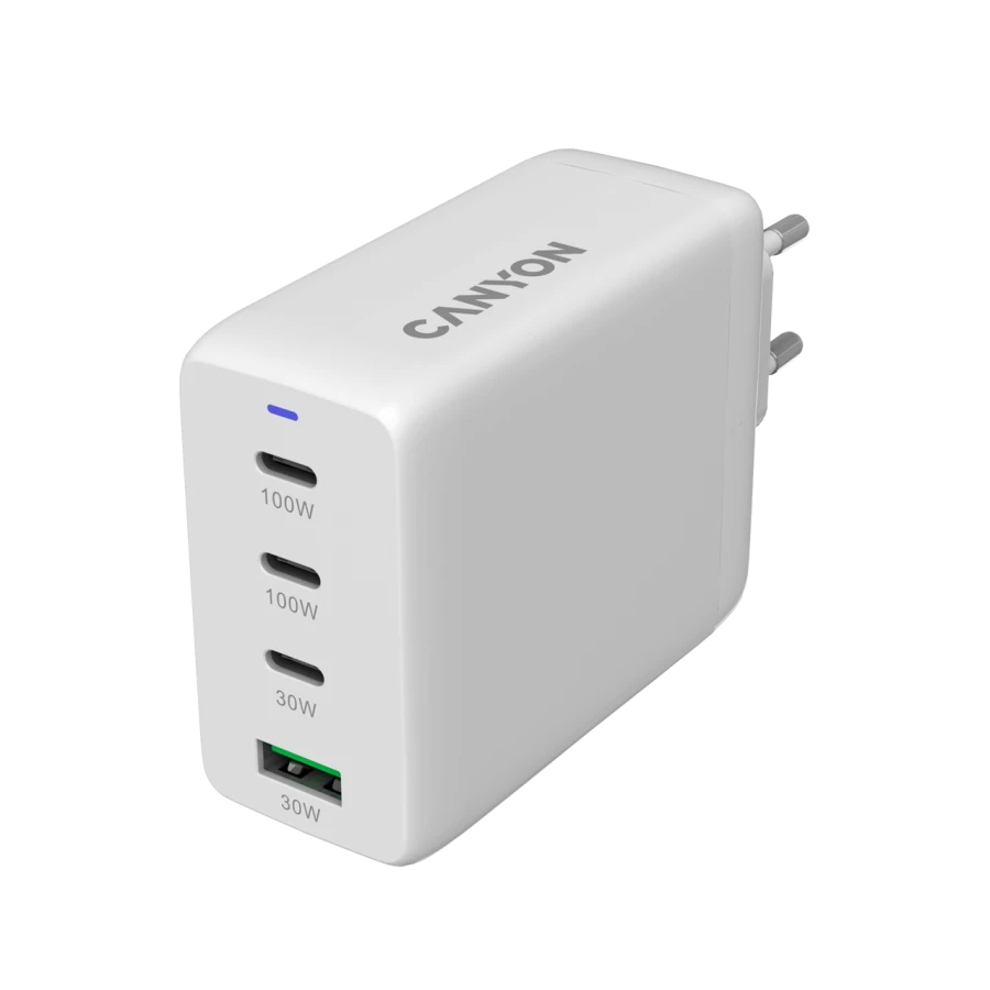 CANYON Power Adapter CU100ACC 4*USB/USB-C 3*USB Type C, USB Type-A, 100 W