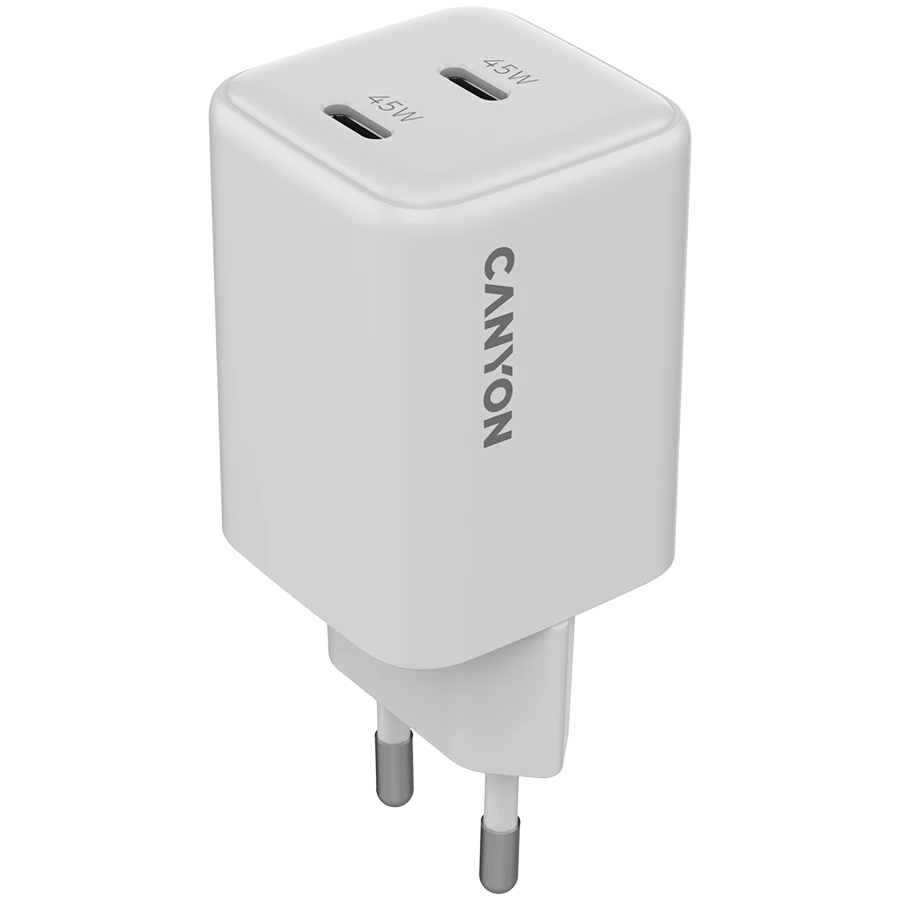CANYON Power Adapter 2*USB-C 2*USB Type C, 45 W