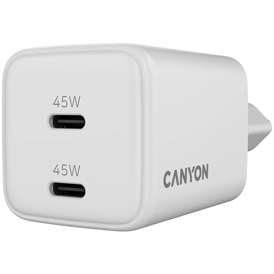 CANYON Power Adapter 2*USB-C 2*USB Type C, 45 W