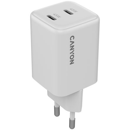 CANYON Адаптер питания 2*USB-C 2*USB Тип C, 45 Вт