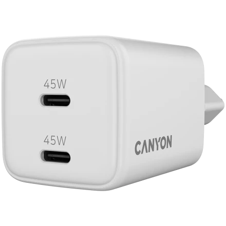 CANYON Power Adapter 2*USB-C 2*USB Type C, 45 W
