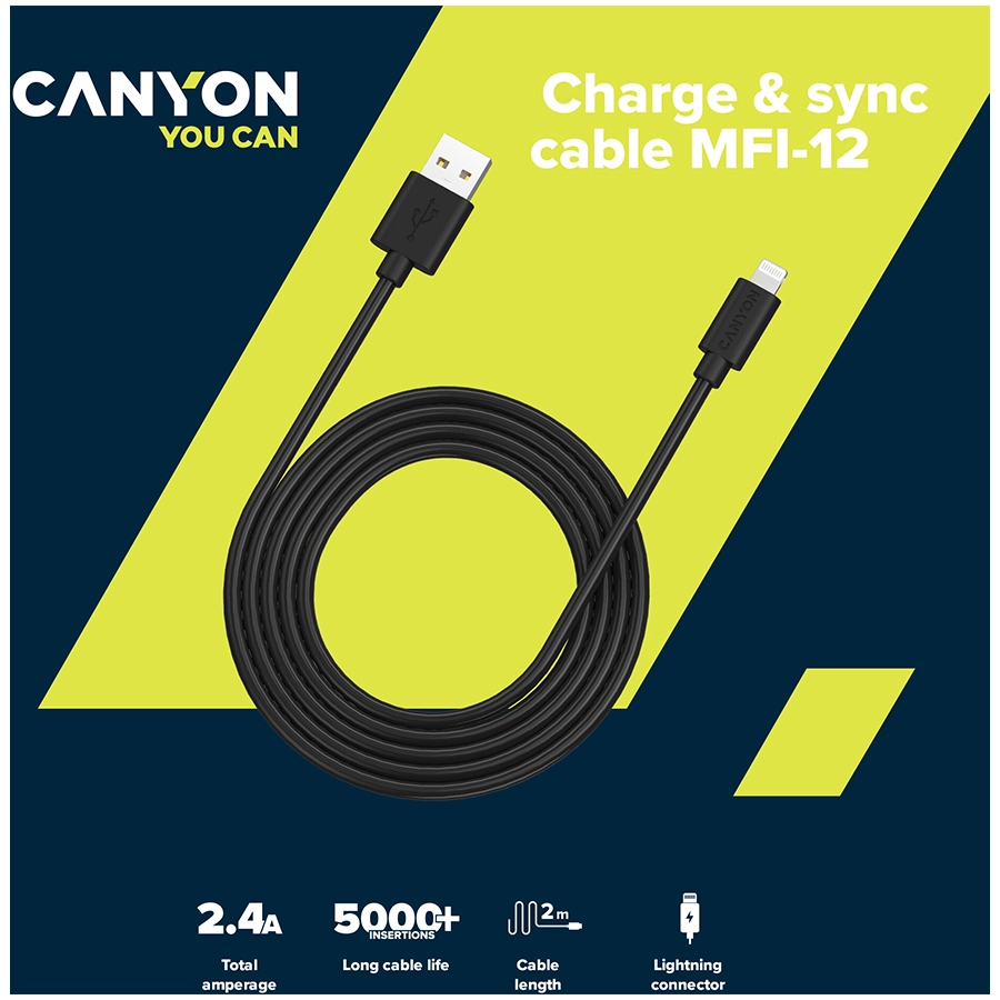 CANYON Кабель Lightning MFIC-12