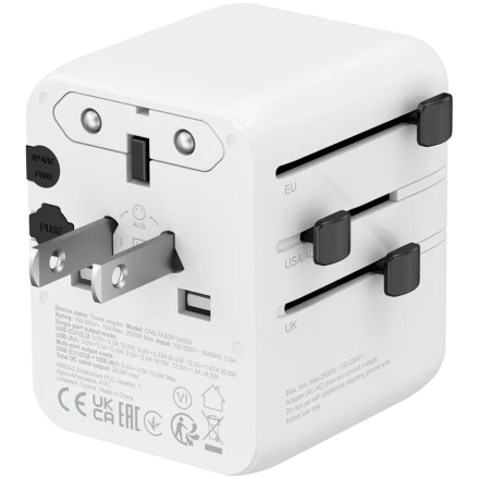 CANYON Power Adapter 3*USB/USB-C 2*USB Type C, USB Type-A, 20 W