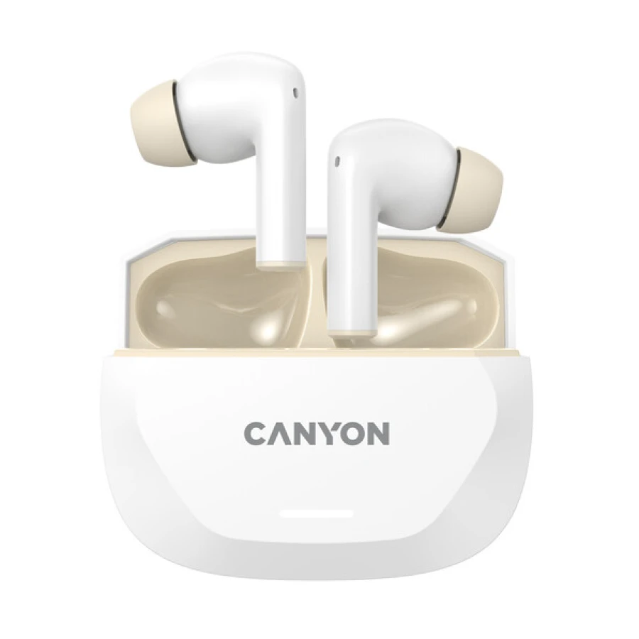 CANYON TWS-7 Wireless Headset, White/Beige