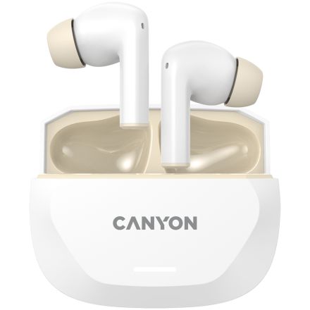 CANYON TWS-7 Wireless Headset, White/Beige