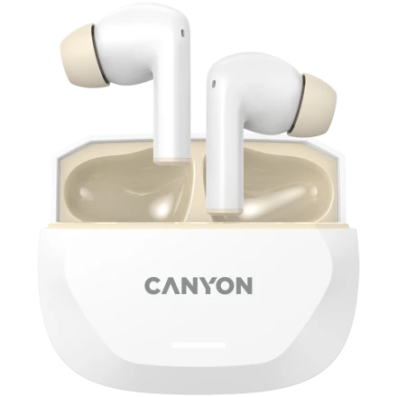 CANYON TWS-7 Wireless Headset, White/Beige