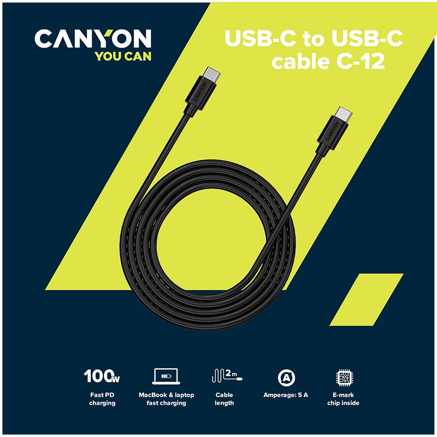 CANYON Кабель USB-C C-12