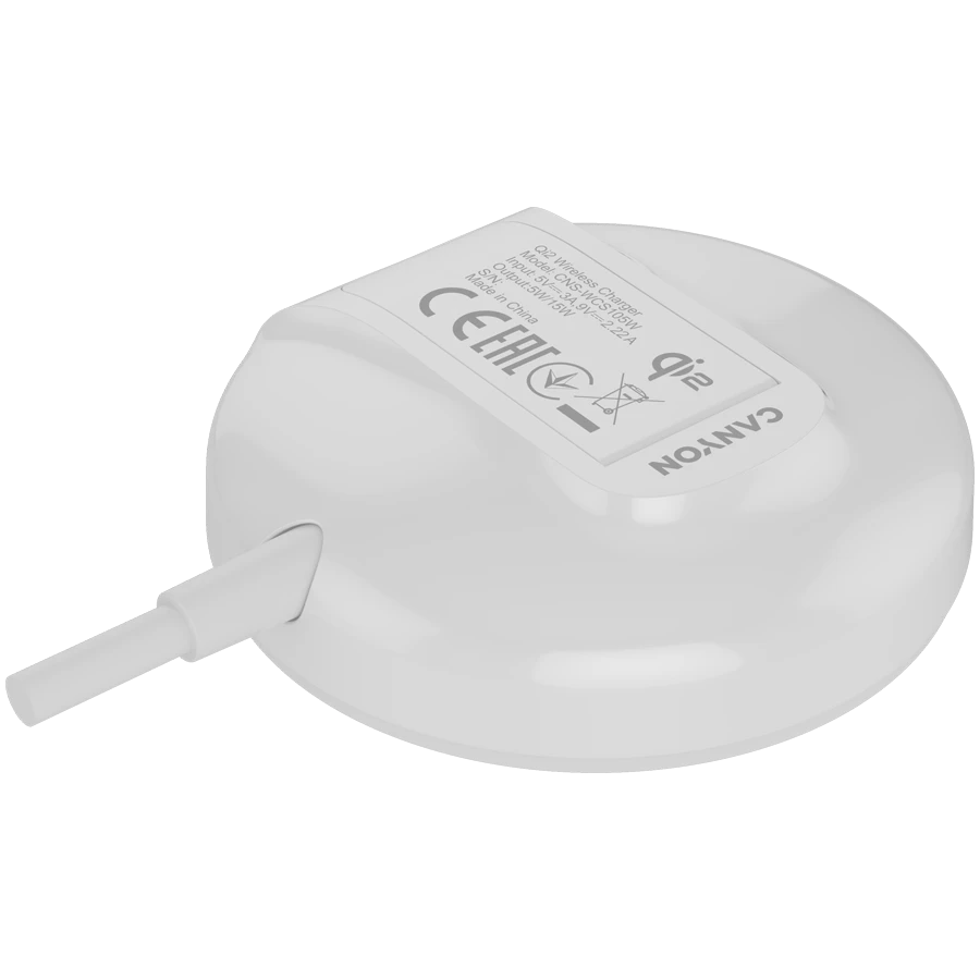 CANYON WS-105 Wireless Charger (1.5m), 15 W, White