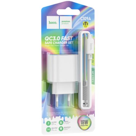 Power Adapter HOCO USB Type A, 18 W