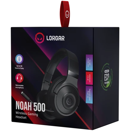 LORGAR Noah 500 Wireless Headset, Black