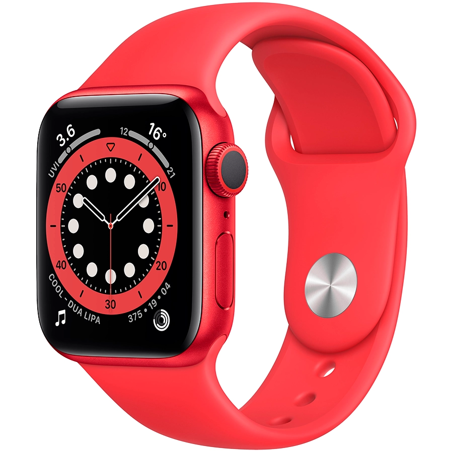 Купить Apple Watch Series 6 GPS, 40мм, Красный, Cпортивный ремешок