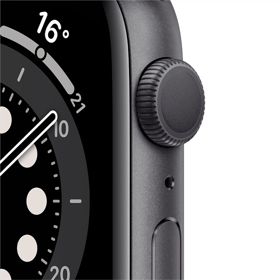 Смарт годинник Apple Watch Series 6 GPS, 44mm Space Gray Aluminium Case with Black Sport Band - Regular, Model A2292 Б\В
