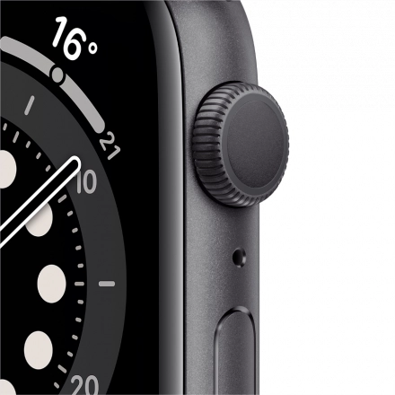 Apple Watch Series 6 GPS, 44mm, Space Gray, Black Sport Band