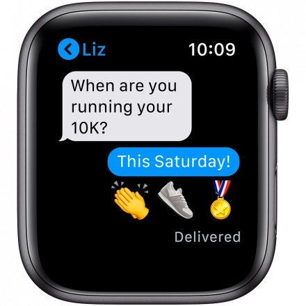 Apple Watch Series 6 GPS, 44mm, Space Gray, Black Sport Band