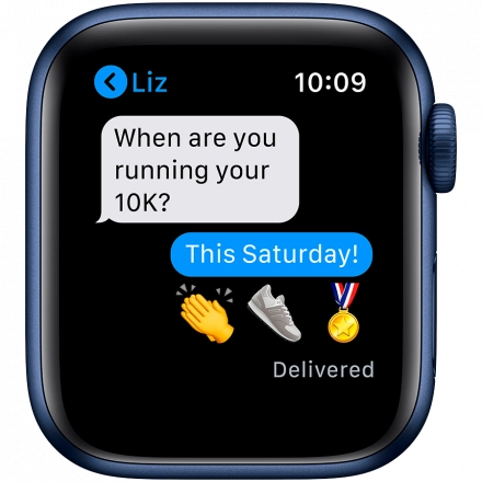 Apple Watch Series 6 GPS, 40мм, Синий, Спортивный ремешок цвета «тёмный ультрамарин»