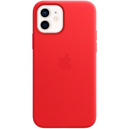 Чехол Apple Leather Case with MagSafe с MagSafe для iPhone 12/12 Pro, Красный