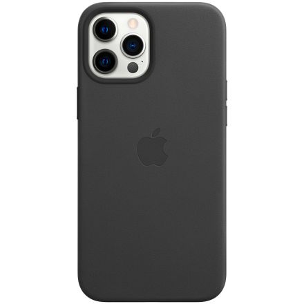 Чехол Apple Leather Case с MagSafe для iPhone 12 Pro Max, Чёрный