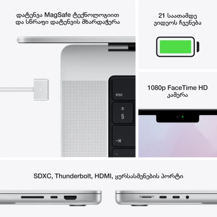 MacBook Pro 16.2" Apple M1 Max (10C CPU/32C GPU), 32 GB, 1 TB, Space Gray