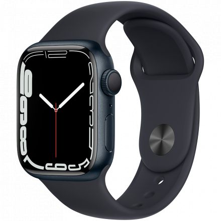 Apple Watch Series 7 GPS, 41mm, Midnight, Midnight Sport Band в Житомирі