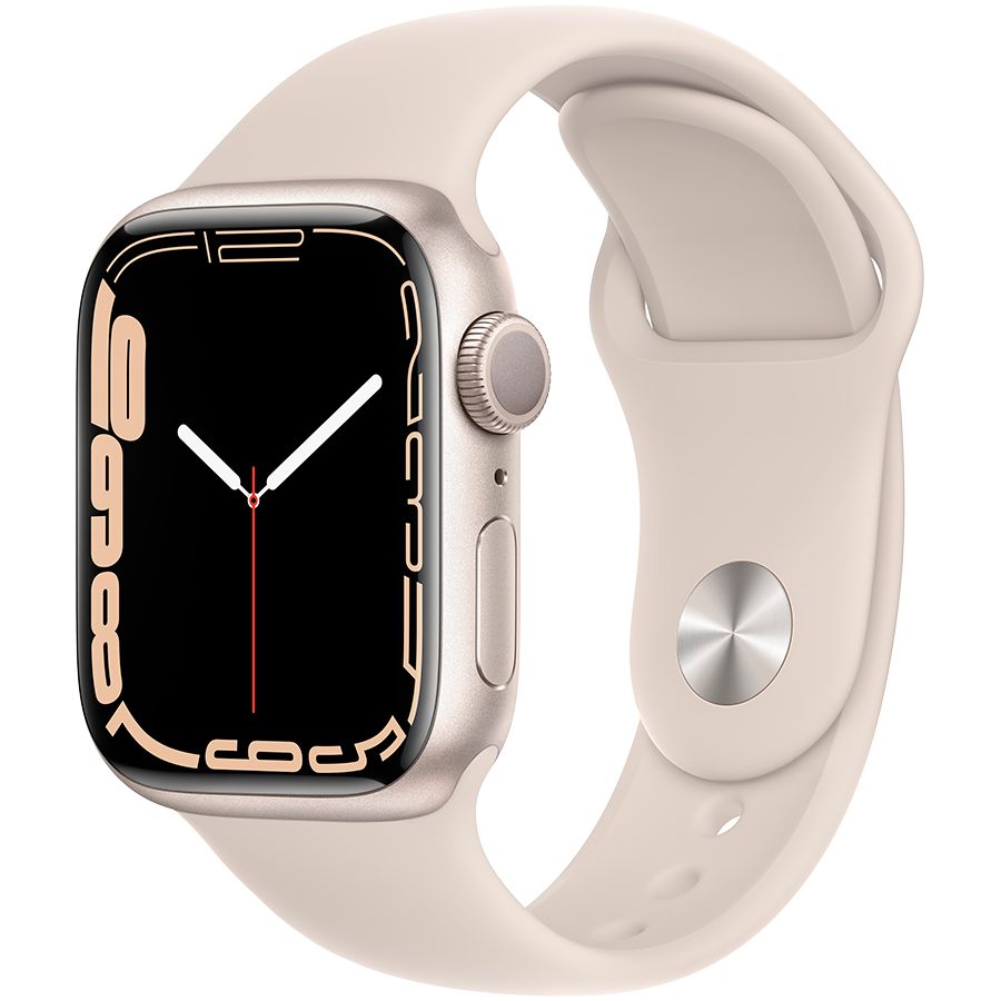 Купить Apple Watch Series 7 GPS, 41мм, Сияющая звезда, Спортивный
