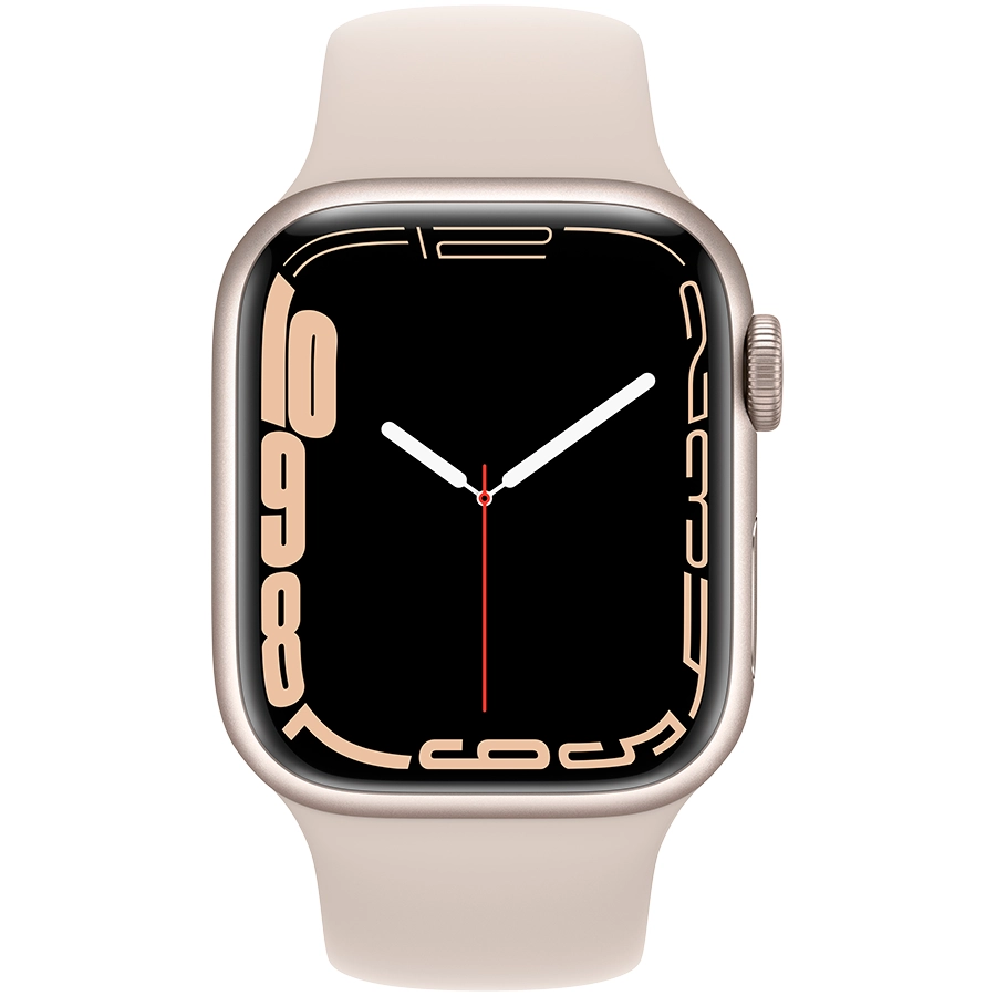 Apple Watch Series 7 GPS, 41мм, Сияющая звезда, Спортивный ремешок цвета «сияющая звезда»