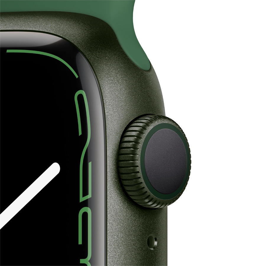 Apple Watch Series 7 GPS, 41мм, Зелёный, Спортивный ремешок цвета «зелёный клевер»