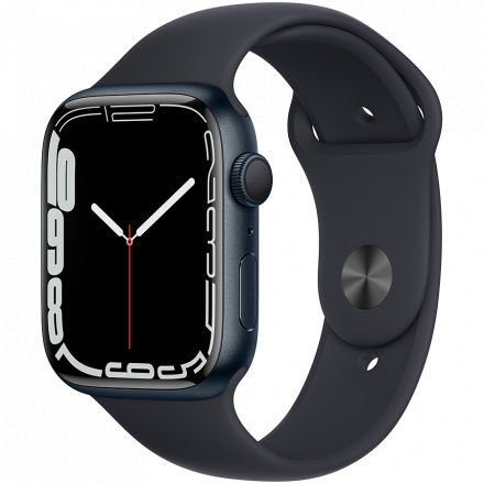 Apple Watch Series 7 GPS, 45mm, Midnight, Midnight Sport Band в Одесі