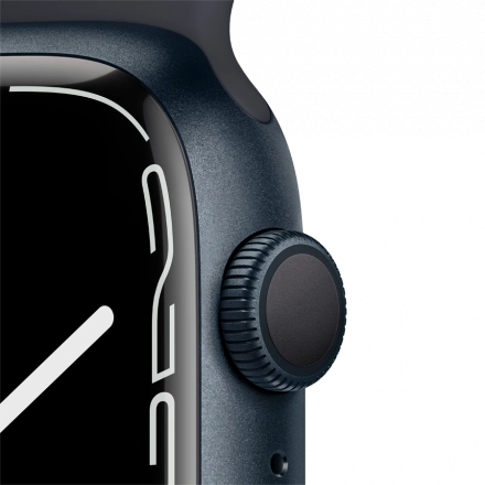 Apple Watch Series 7 GPS, 45мм, Тёмная ночь, Спортивный ремешок цвета «тёмная ночь»