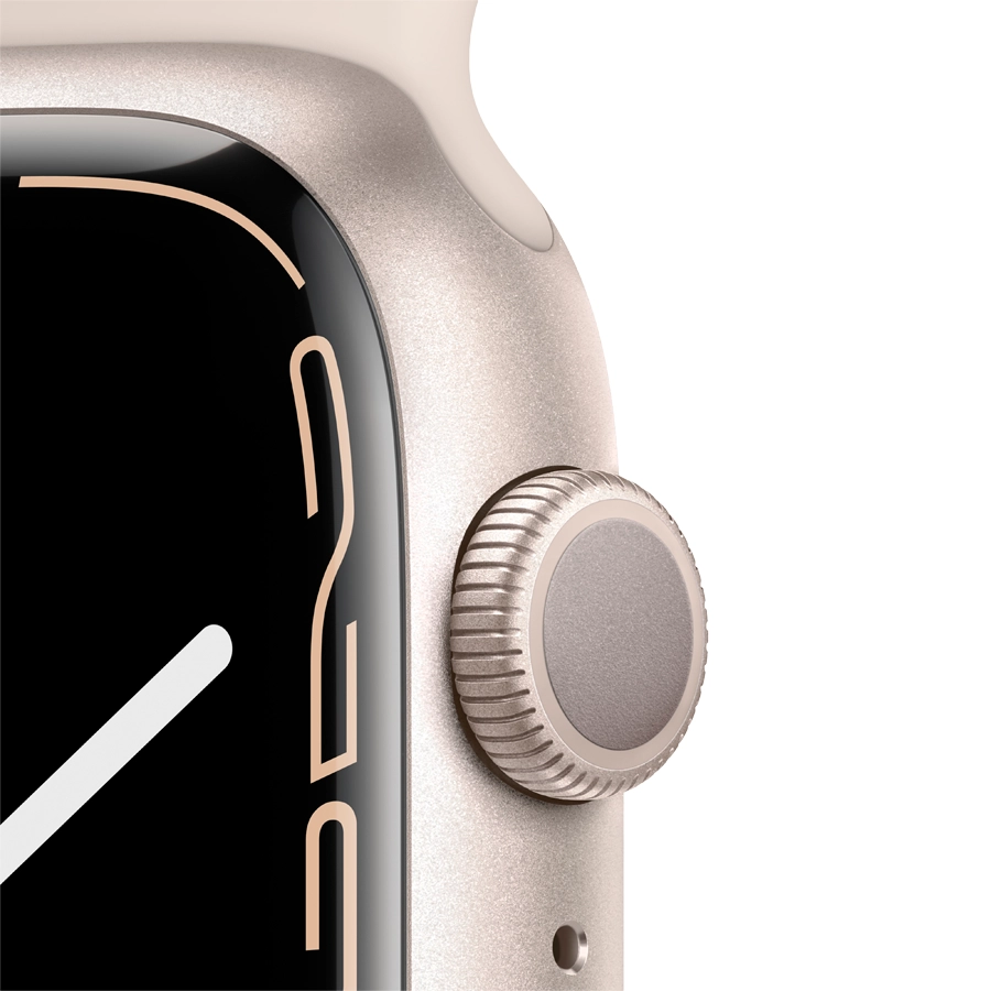 Apple Watch Series 7 GPS, 45мм, Сияющая звезда, Спортивный ремешок цвета «сияющая звезда»
