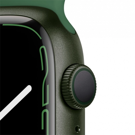 Apple Watch Series 7 GPS, 45мм, Зелёный, Спортивный ремешок цвета «зелёный клевер»