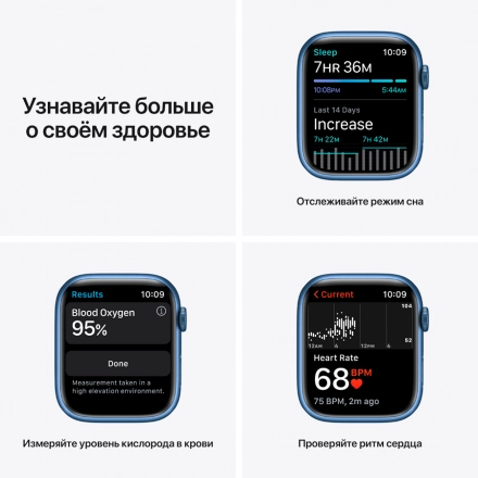 Apple Watch Series 7 GPS, 45mm, Blue, Abyss Blue Sport Band