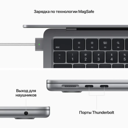 MacBook Air 13.6" Apple M2 (8C CPU/8C GPU), 8 GB, 256 GB, Space Gray