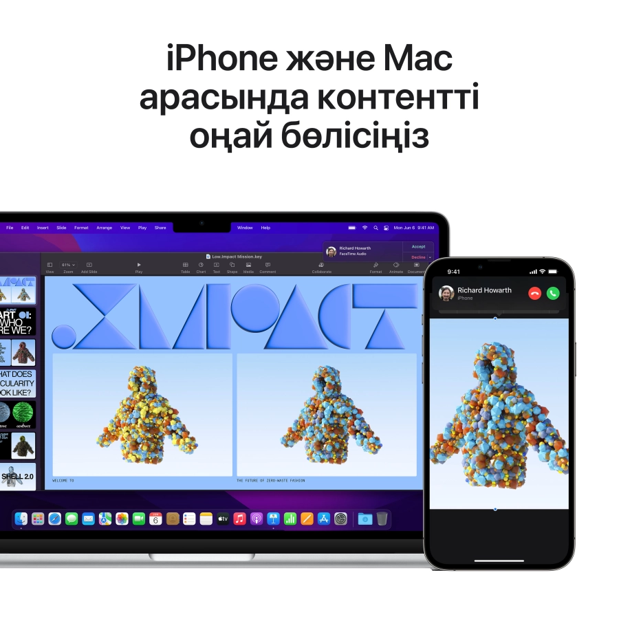 MacBook Air 13.6" Apple M2 (8C CPU/8C GPU), 8 ГБ, 256 ГБ, Серебристый