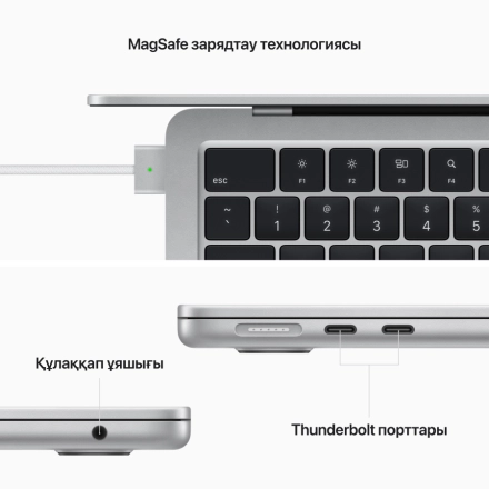MacBook Air 13.6" Apple M2 (8C CPU/8C GPU), 8 ГБ, 256 ГБ, Серебристый