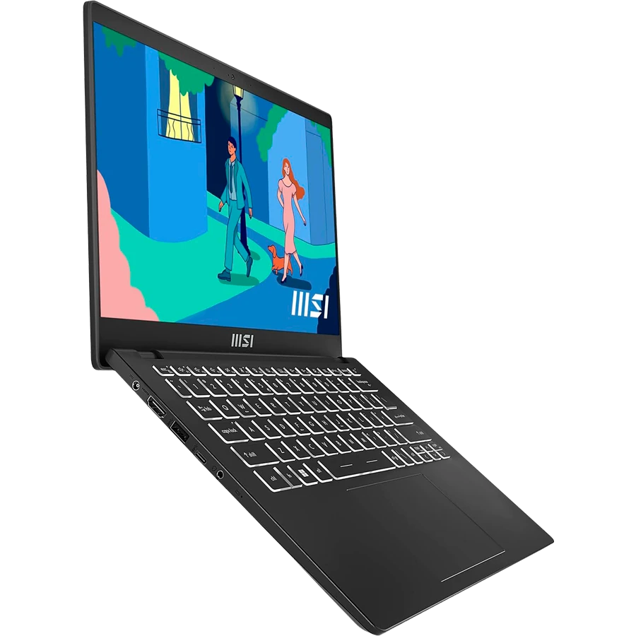 MSI Modern 14, 14" 1920x1080, AMD Ryzen 7 7000 Series, AMD Radeon, 16 GB, Black / 512GB SSD
