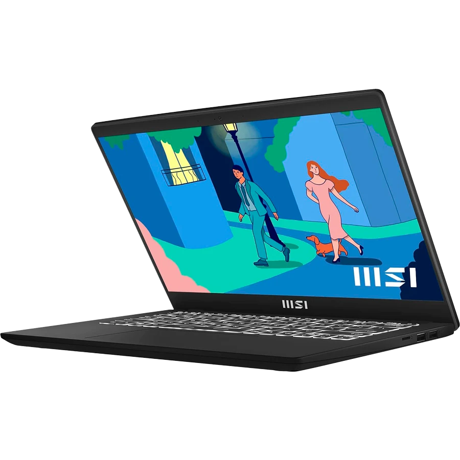 MSI Modern 14, 14" 1920x1080, AMD Ryzen 7 7000 Series, AMD Radeon, 16 GB, Black / 512GB SSD