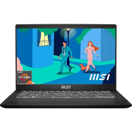 MSI Modern 14, 14" 1920x1080, AMD Ryzen 7 7000 Series, AMD Radeon, 16 GB, Black / 512GB SSD