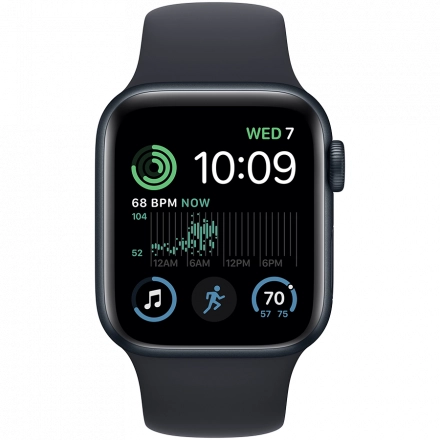 Apple Watch SE GPS Gen.2, 40мм, Тёмная ночь, Спортивный ремешок цвета «тёмная ночь»
