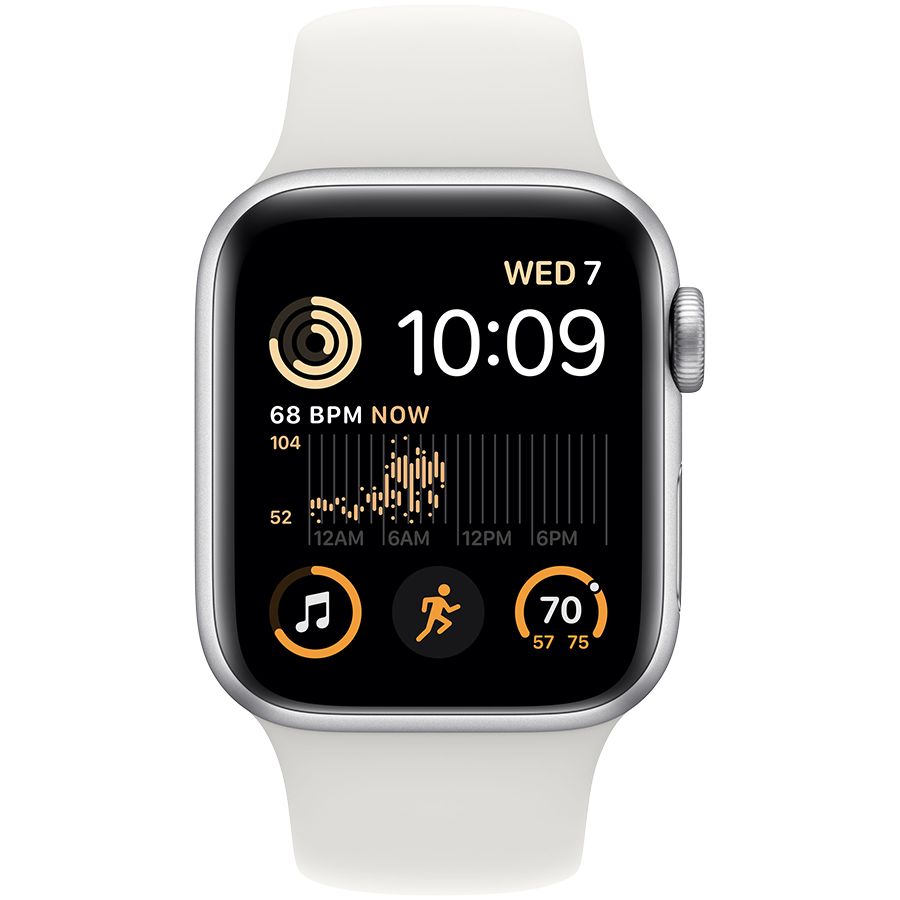 Смарт годинник Apple Watch SE GPS Gen.2, 40mm, Silver, White Sport Band Б\В