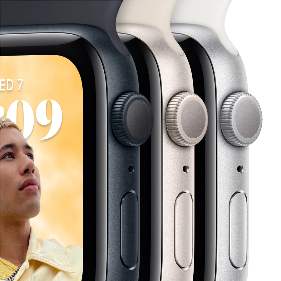 Apple Watch SE GPS Gen.2, 44мм, Тёмная ночь, Спортивный ремешок цвета «тёмная ночь»