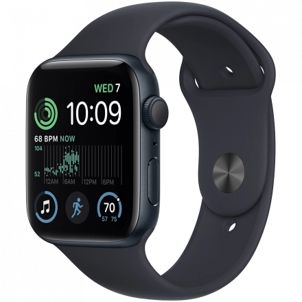 Apple Watch SE GPS Gen.2, 44мм, Тёмная ночь, Спортивный ремешок цвета «тёмная ночь»