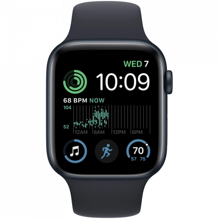 Apple Watch SE GPS Gen.2, 44мм, Тёмная ночь, Спортивный ремешок цвета «тёмная ночь»