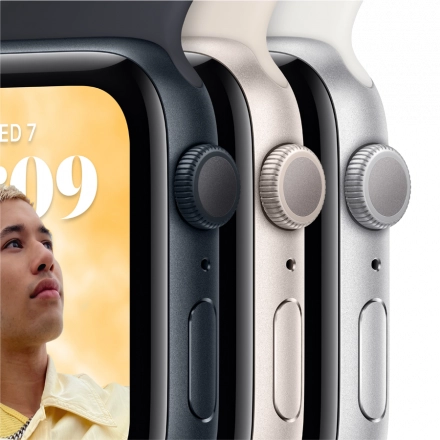 Apple Watch SE GPS Gen.2, 44мм, Тёмная ночь, Спортивный ремешок цвета «тёмная ночь»