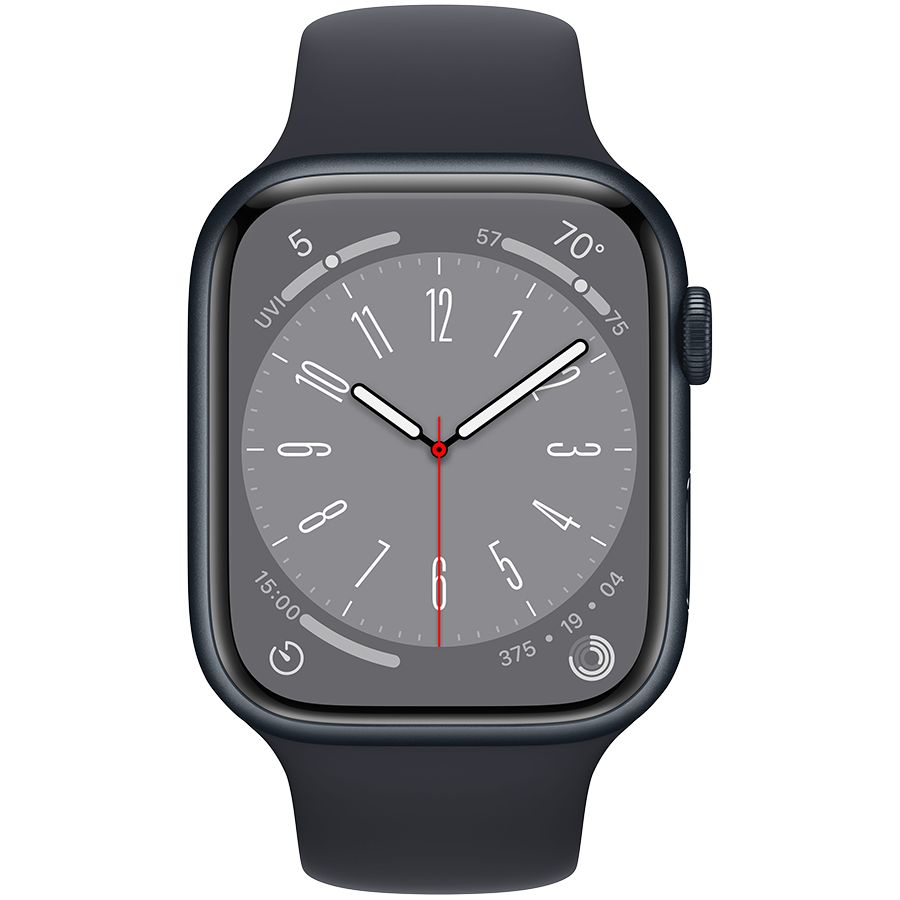 Смарт годинник Apple Watch Series 8 GPS, 45mm, Midnight, Midnight Sport Band Б\В