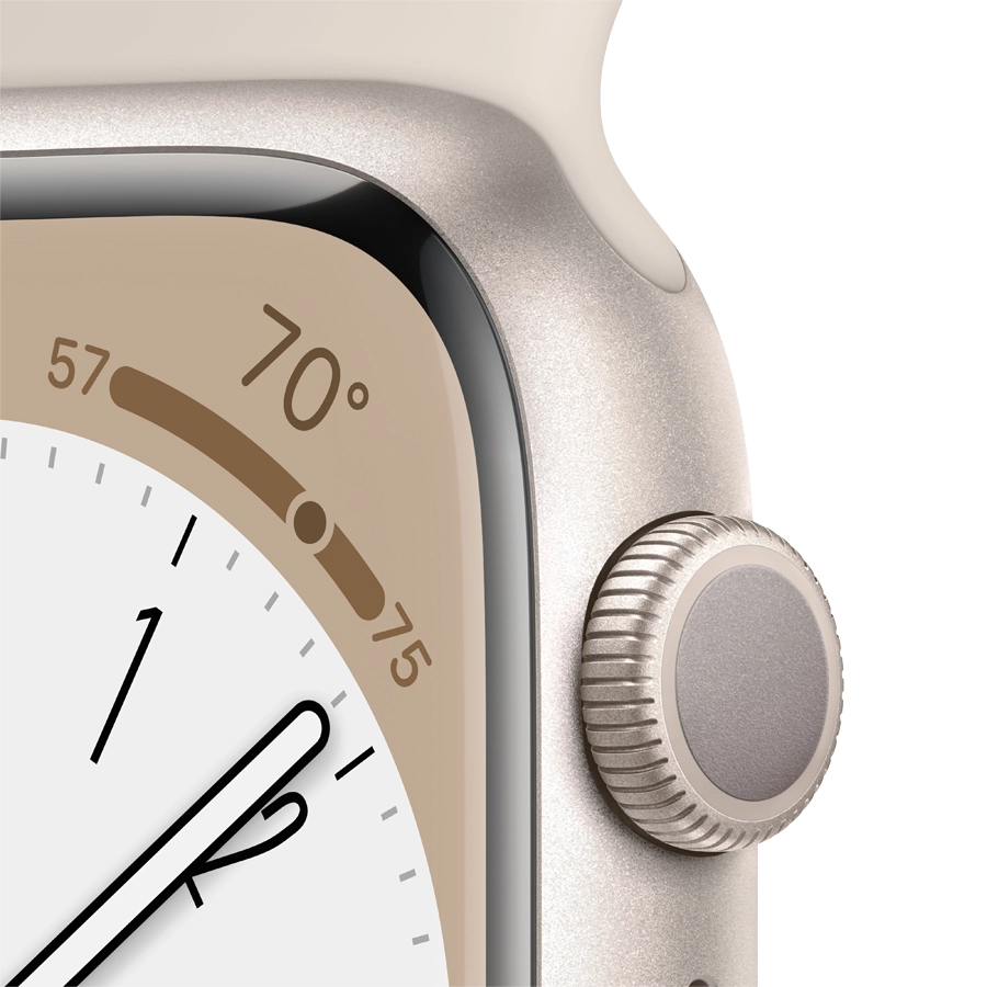 Apple Watch Series 8 GPS, 45мм, Сияющая звезда, Спортивный ремешок цвета «сияющая звезда»