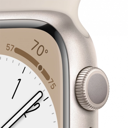 Apple Watch Series 8 GPS, 45мм, Сияющая звезда, Спортивный ремешок цвета «сияющая звезда»