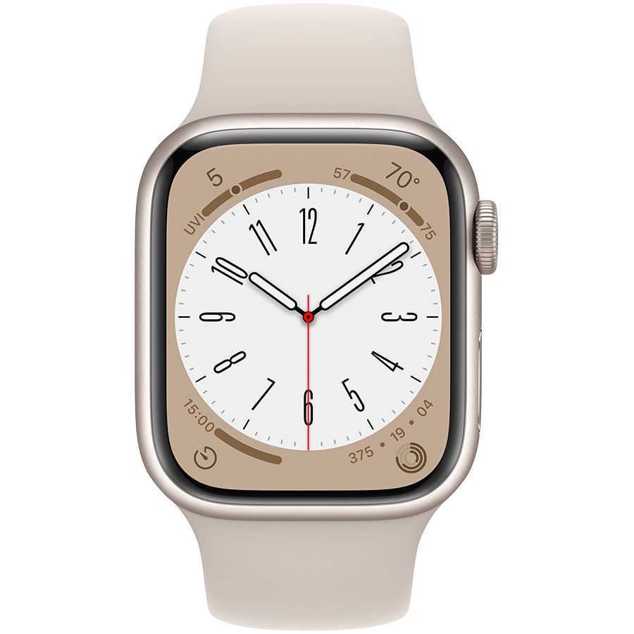 Смарт годинник Apple Watch Series 8 GPS, 41mm, Starlight, Starlight Sport Band Б\В