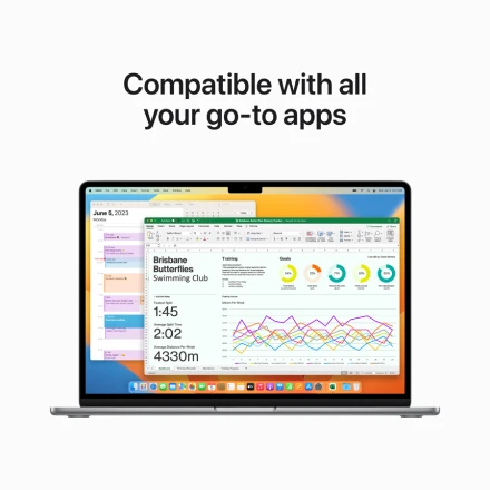 MacBook Air 15.3" Apple M2 (8C CPU/10C GPU), 8 ГБ, 256 ГБ, Серый космос